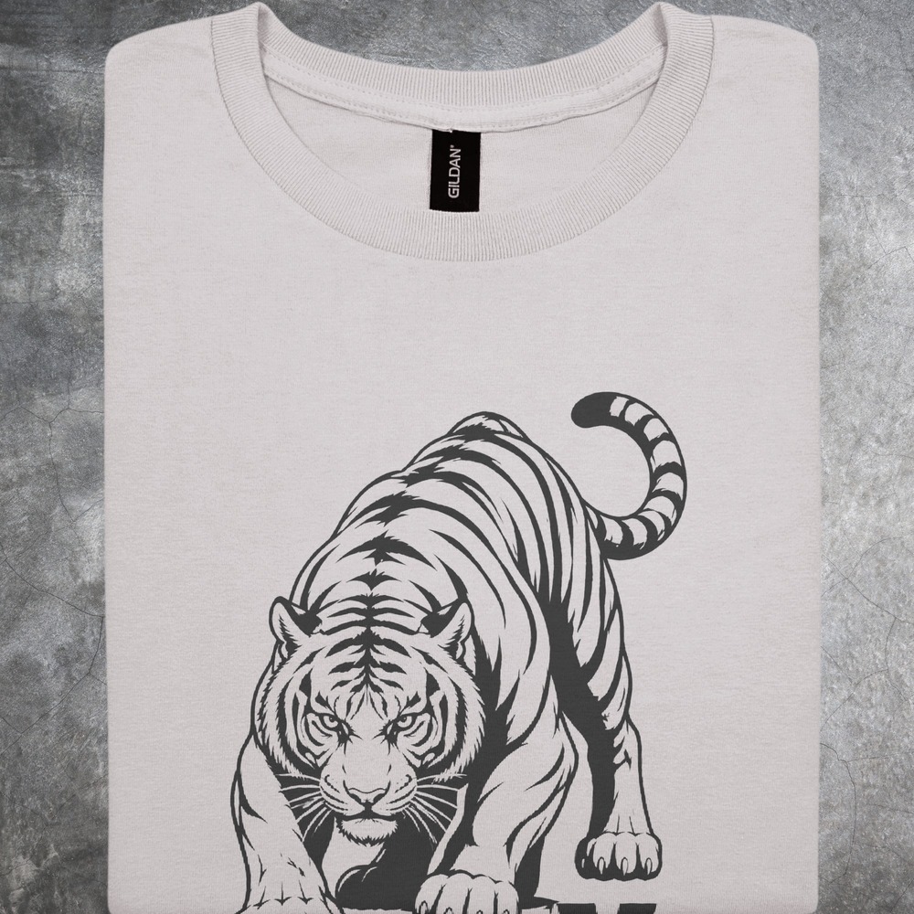 APEX Bengal Tiger Crouching Over Bold Letters Tee